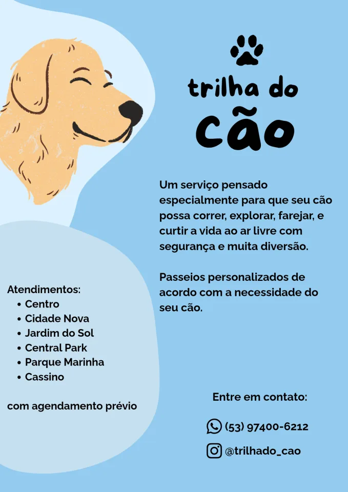 Serviço de Dog walker/ passeios para cães