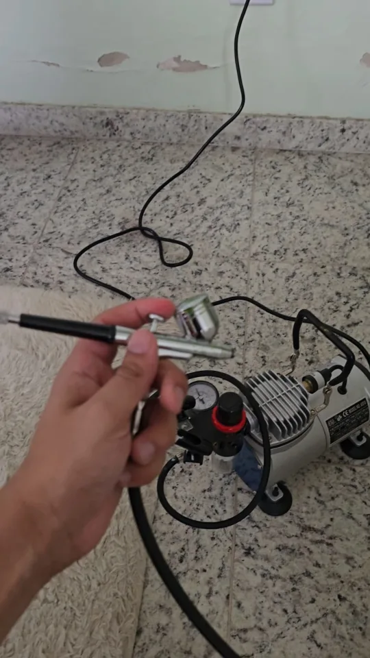 Compressor de AR com Aerografo dupla ação