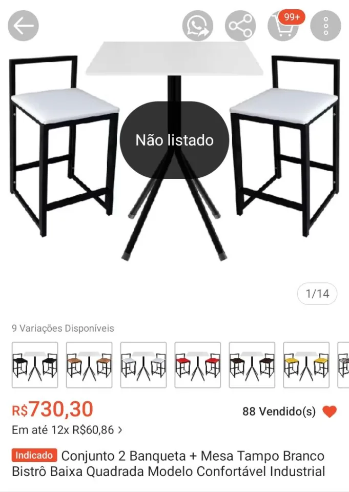 CONJUNTO DE MESAS COM BANQUETAS