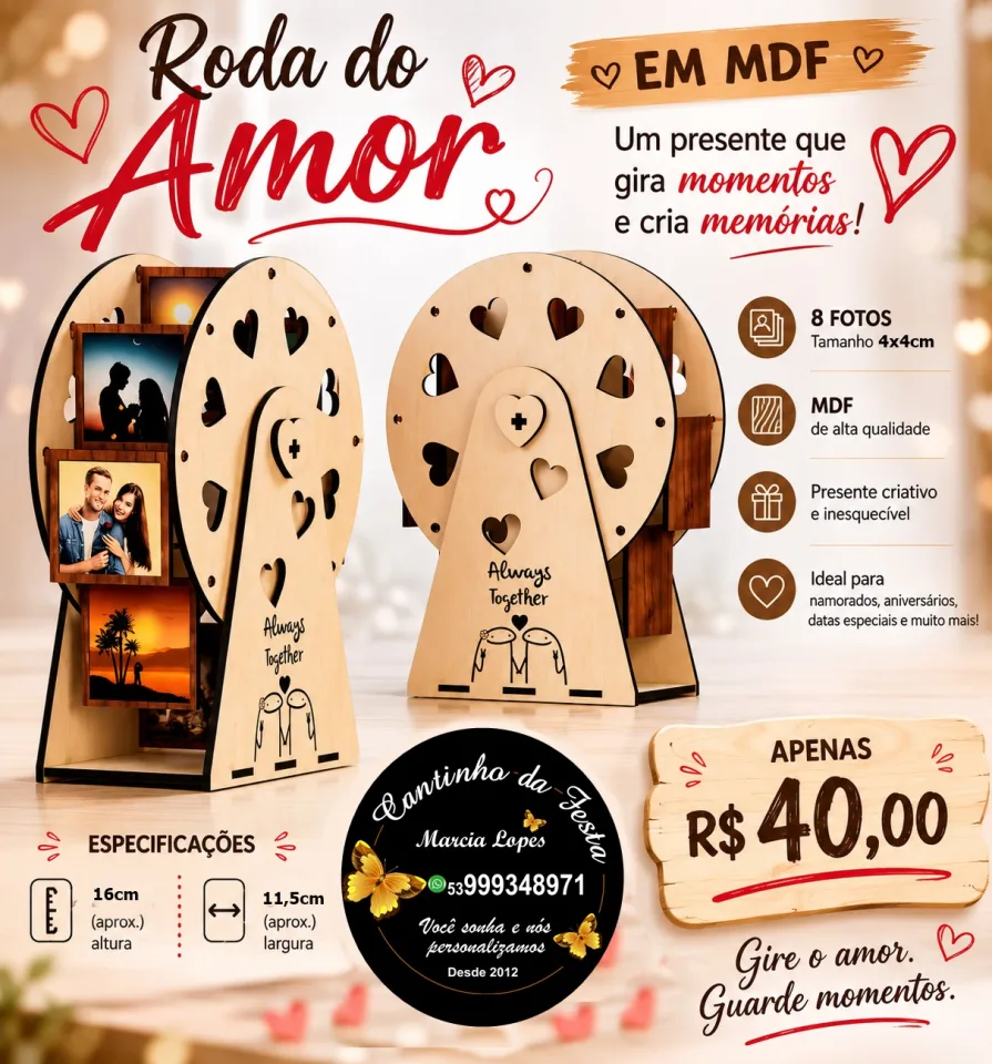 Roda do amor em MDF