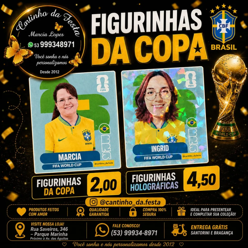 🏆⚽ Entre no clima da Copa com as suas figurinhas personalizadas!